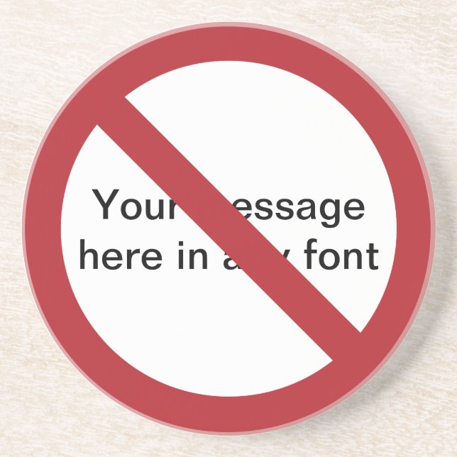 Dessous De Verre En Grès Cercle personnalisé avec bouton (Devant)