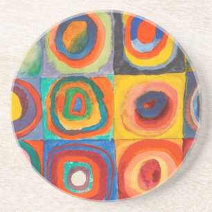 Dessous De Verre En Grès Cercles concentrés Carré de Kandinsky