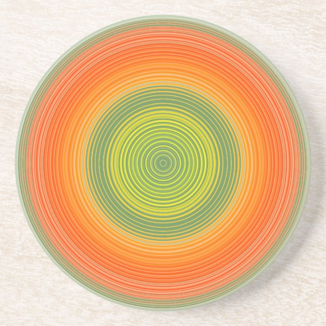 Dessous De Verre En Grès Cercles - couleurs agrumes (Devant)