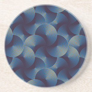 Dessous De Verre En Grès Cercles métalliques illusion optique, patte transp