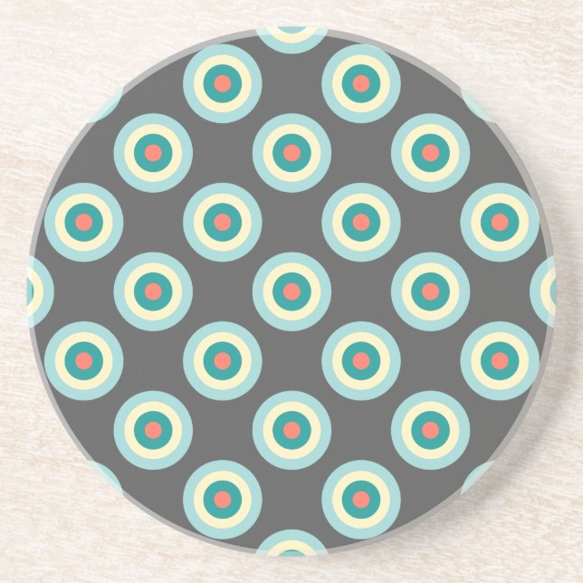 Dessous De Verre En Grès Cercles mixtes gris par Shirley Taylor (Devant)