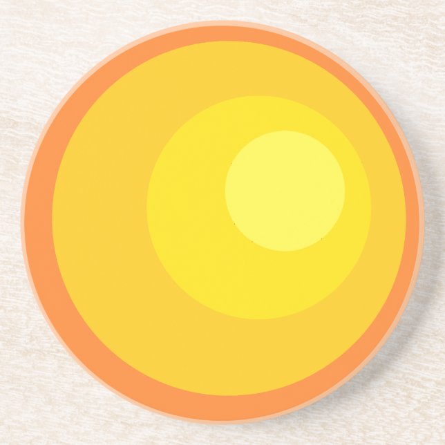 Dessous De Verre En Grès Cercles Orange Rétro (Devant)