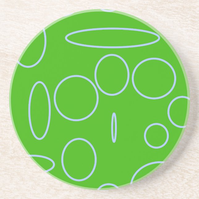 Dessous De Verre En Grès Cercles verts (Devant)