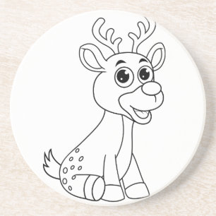 Dessous De Verre En Grès Cerf Animal Fawn Baby Young Animal Cute Carte post