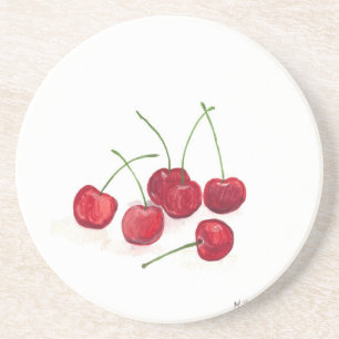 Dessous De Verre En Grès Cerises rouges