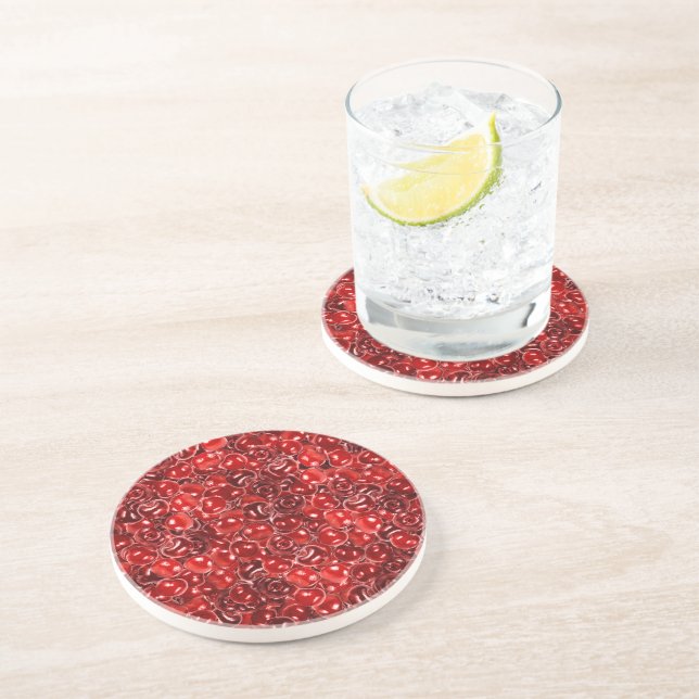 Dessous De Verre En Grès Cerises sucrées (Côté)