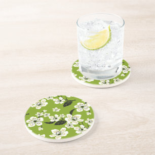 DESSOUS DE VERRE EN GRÈS CERISIER EN FLEURS - SAKURA (THÉ VERT MATCHA)