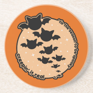 Dessous De Verre En Grès C'Est La Saison D'Être Éffrayant Kawaii Halloween