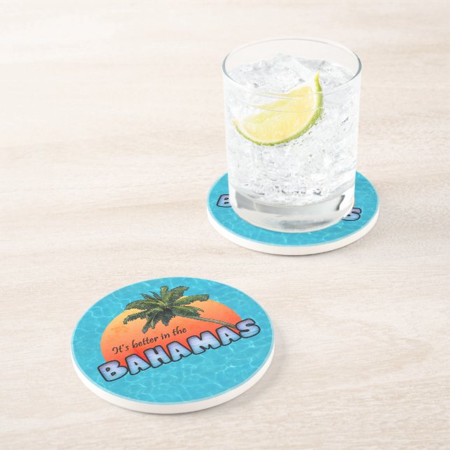 Dessous De Verre En Grès C'est mieux aux Bahamas (Côté)