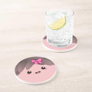 Dessous De Verre En Grès C'est une fille Révélation de genre de la petite