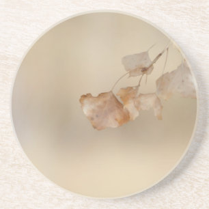 Dessous De Verre En Grès Chaîne de feuilles dorés