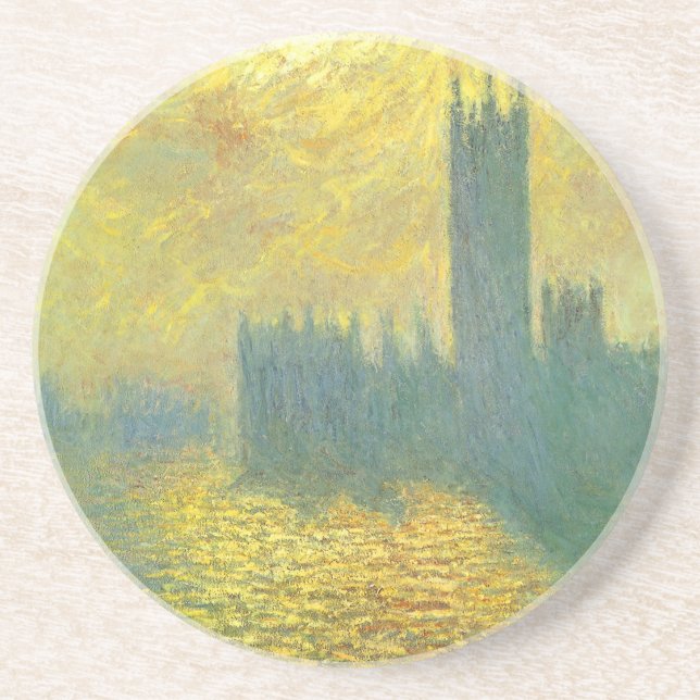 Dessous De Verre En Grès Chambres du Parlement, Stormy Sky par Claude Monet (Devant)