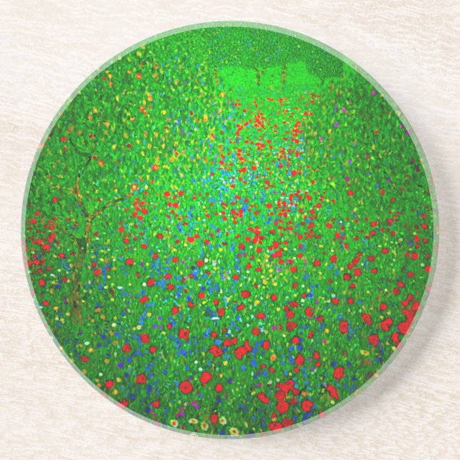 Dessous De Verre En Grès Champ de pavot Gustav Klimt (Devant)