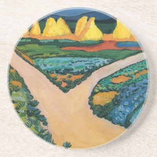Dessous De Verre En Grès Champs de légumes par August Macke, Art fin vintag