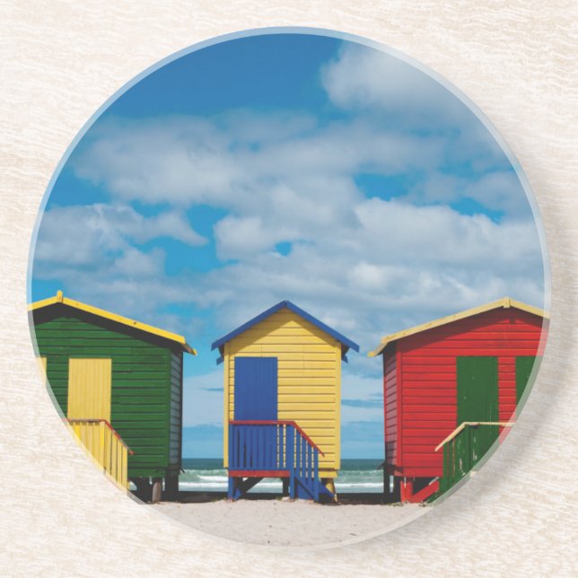 Dessous De Verre En Grès Changer de pièce. Plage de Muizenberg, Le Cap (Devant)
