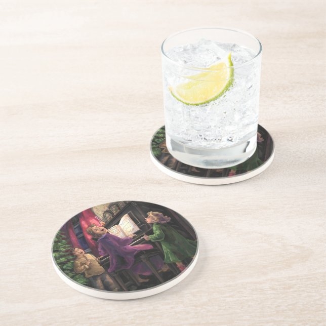 Dessous De Verre En Grès Chanter Noël ensemble (Côté)