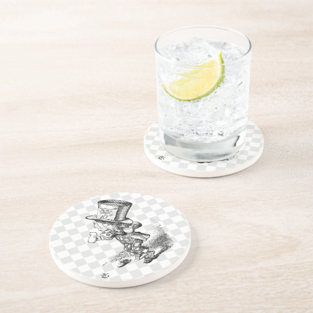 Dessous De Verre En Grès Chapelier fou avec le biscuit et le thé (Côté)