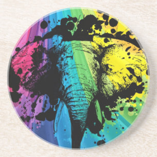 Dessous De Verre En Grès Charger Bull Elephant sur Rainbow