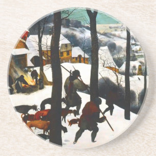 Dessous De Verre En Grès Chasseurs dans le paysage de neige Pieter Bruegel