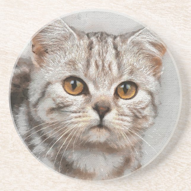 Dessous De Verre En Grès chat (Devant)