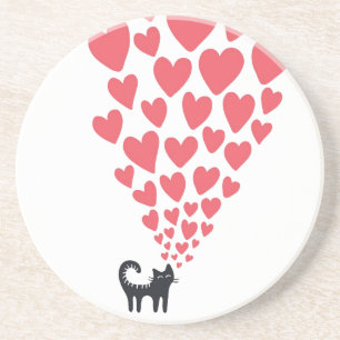 Dessous De Verre En Grès Chat dans l'amour