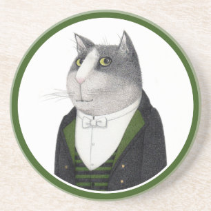 Dessous De Verre En Grès CHAT DE FOOTMAN Dessous de verre de grès rond