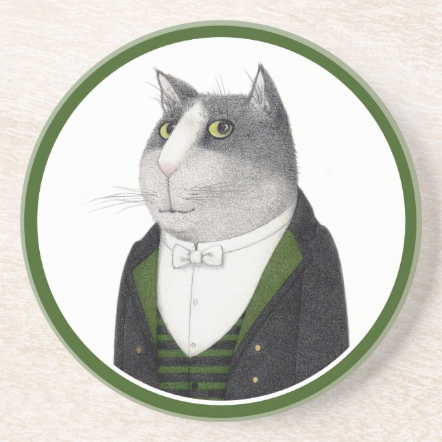 Dessous De Verre En Grès CHAT DE FOOTMAN Dessous de verre de grès rond (Devant)