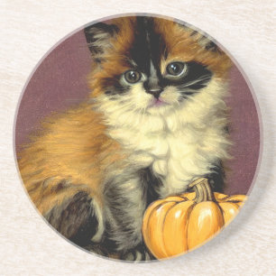 Dessous De Verre En Grès Chat d'Halloween Ragdoll vintage