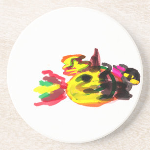 Dessous De Verre En Grès Chat noir Halloween style joie