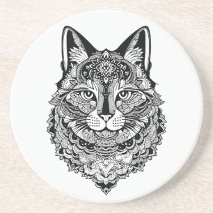 Dessous De Verre En Grès Chat ornemental
