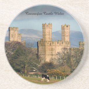 Dessous De Verre En Grès Château de Caernarfon au Pays de Galles.