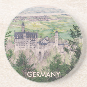 Dessous De Verre En Grès Château Retro Neuschwanstein en Allemagne
