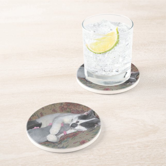 Dessous De Verre En Grès Chaton couchant (Côté)