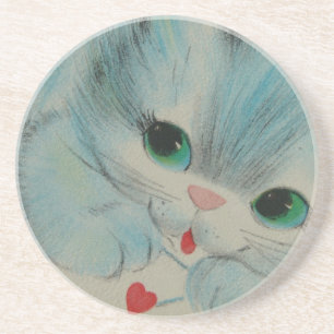 Dessous De Verre En Grès Chaton vintage de Valentine