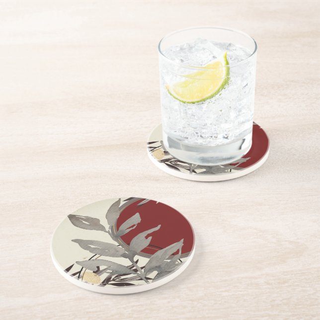 Dessous De Verre En Grès Chaussure Abstraite d'aquarelle de Bourgogne (Côté)