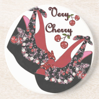 Dessous De Verre En Grès Chaussures RAB Rockabilly Very Cherry