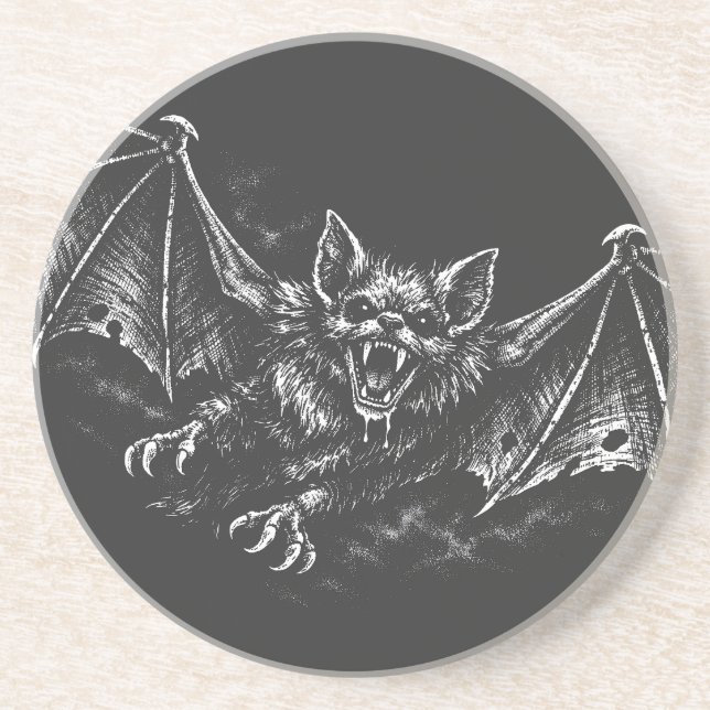 Dessous De Verre En Grès Chauve-souris plongeante - par BurnsInHell (Devant)