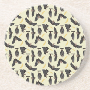 Dessous De Verre En Grès chauves-souris jaune