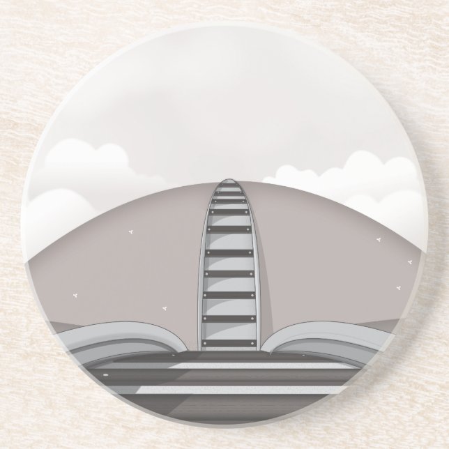 Dessous De Verre En Grès Chemin de fer (Devant)