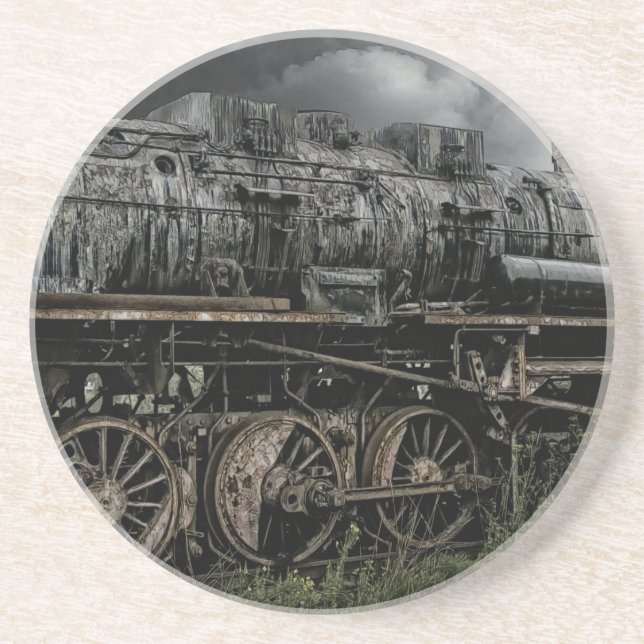 Dessous De Verre En Grès chemin de fer locomotif de rail de train de (Devant)