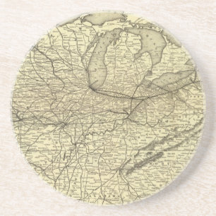 Dessous De Verre En Grès Chemin de fer New York, Pennsylvanie et Ohio