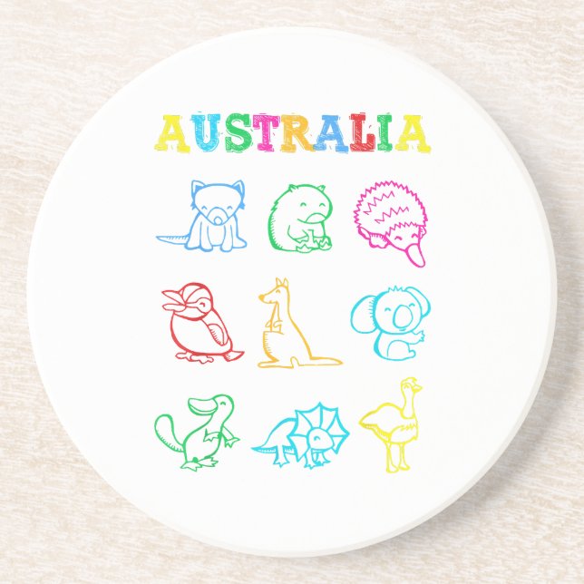 Dessous De Verre En Grès Chemise de bébé pour la journée australienne Anima (Devant)