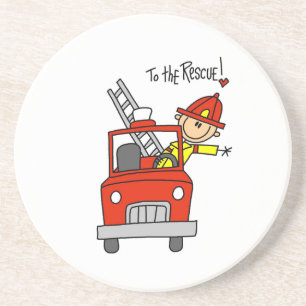 Dessous De Verre En Grès Chemises et Cadeaux de Pompiers à la Rescousse