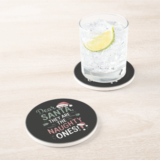 Dessous De Verre En Grès Cher Père Noël, ils sont les vilains Noël  (Côté)