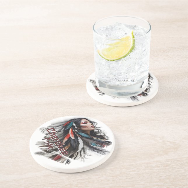 Dessous De Verre En Grès Cherokee Pride 4 (Côté)