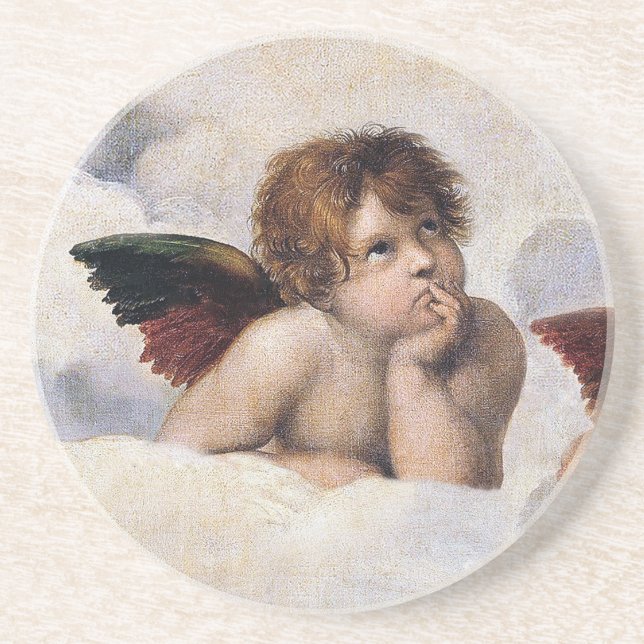 Dessous De Verre En Grès Chérubins, anges ailés peinture de Raffael  (Devant)