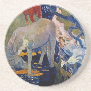 Dessous De Verre En Grès Cheval Blanc de Paul Gauguin, Beaux-Arts Anciens