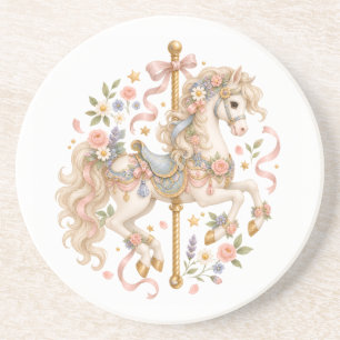 Dessous De Verre En Grès Cheval de carrousel élégant Conte de fées français