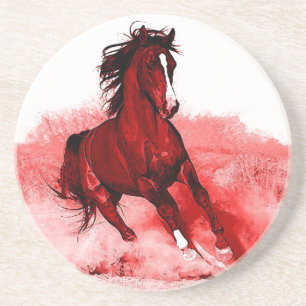 Dessous De Verre En Grès Cheval de course