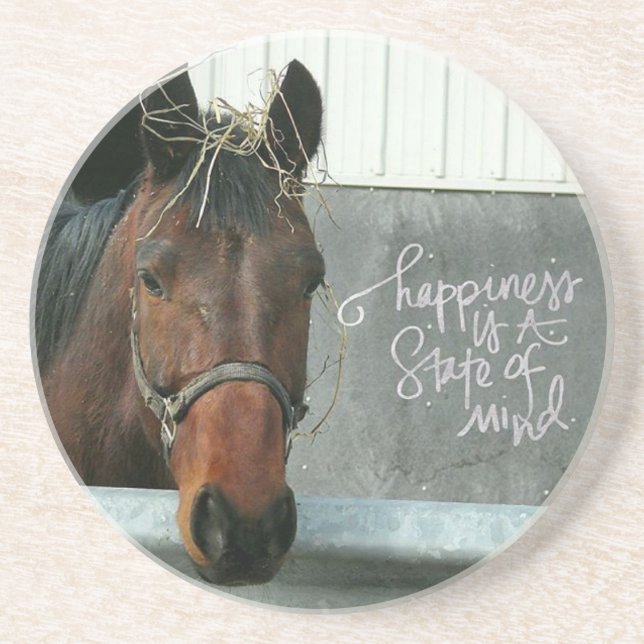 Dessous De Verre En Grès Cheval du Bonheur (Devant)